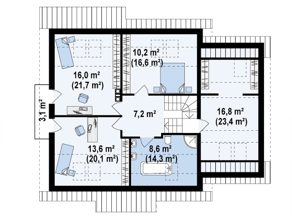 Второй этаж 103,2 м²