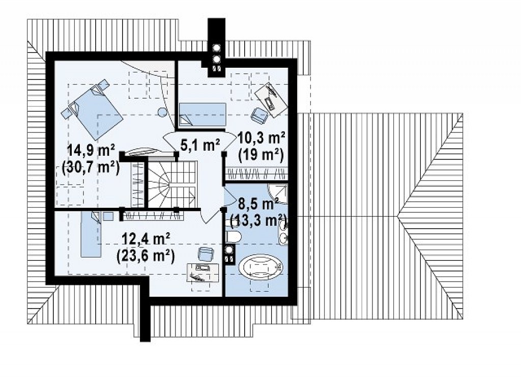 Второй этаж 94,8 м²