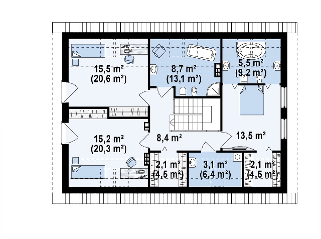 Второй этаж 100,5 м²