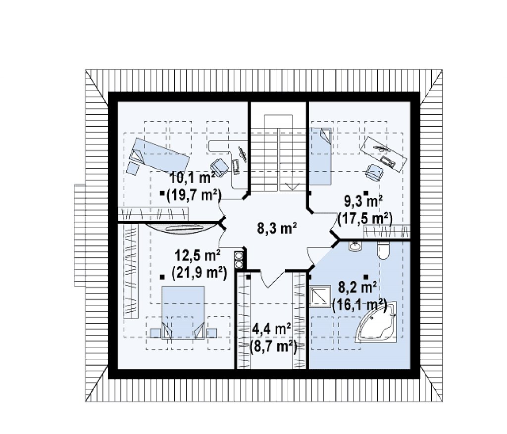 Второй этаж 92,2 м²