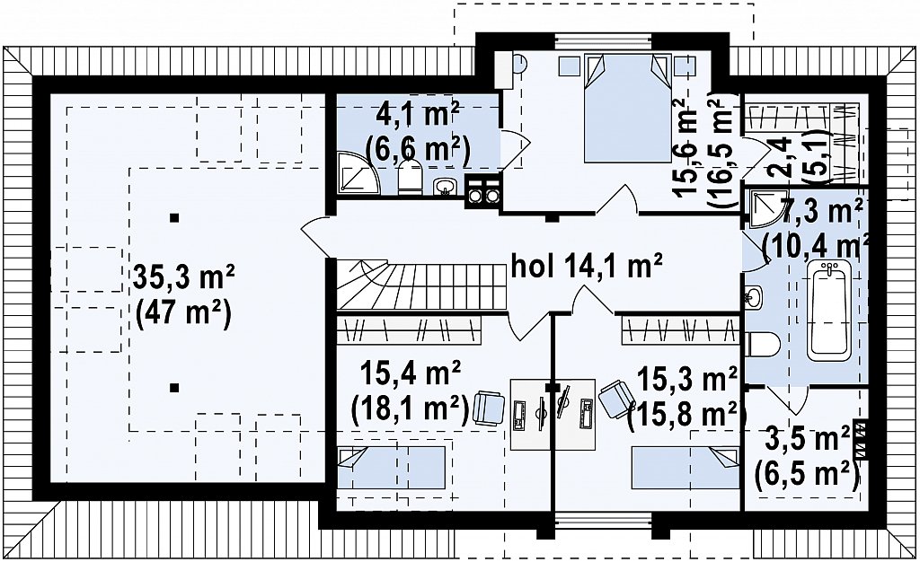 Второй этаж 140,1 м²
