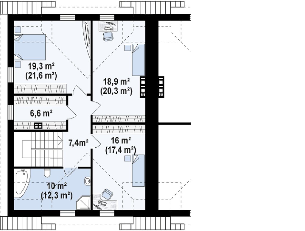 Второй этаж 85,2 м²