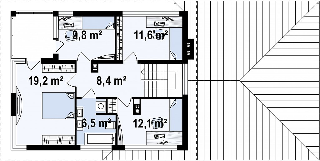 Второй этаж 68,3 м²