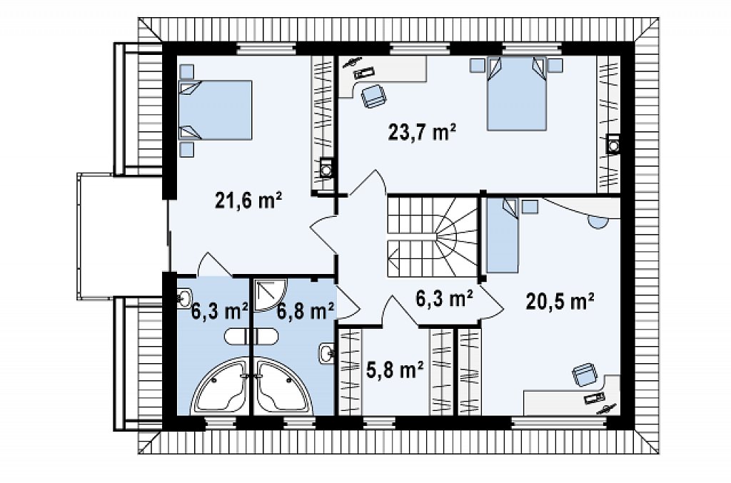 Второй этаж 97,8 м²