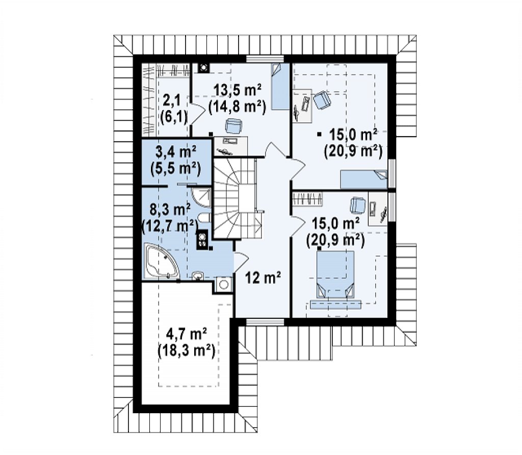Второй этаж 111,2 м²