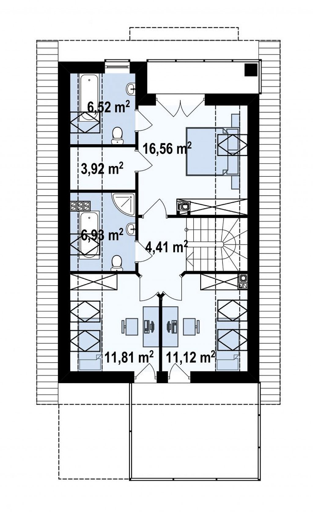Второй этаж 60,8 м²