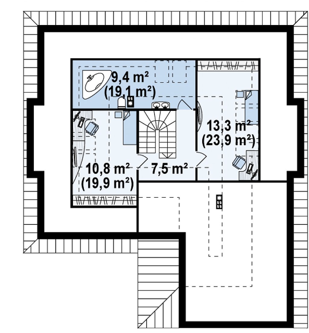 Второй этаж 70,8 м²
