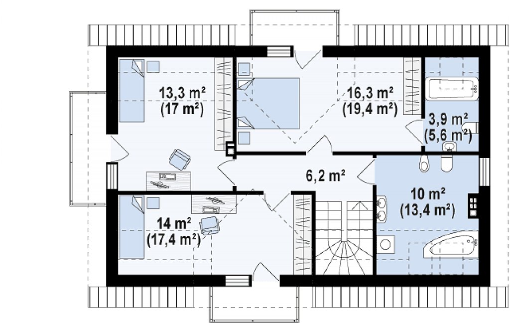 Второй этаж 79,0 м²