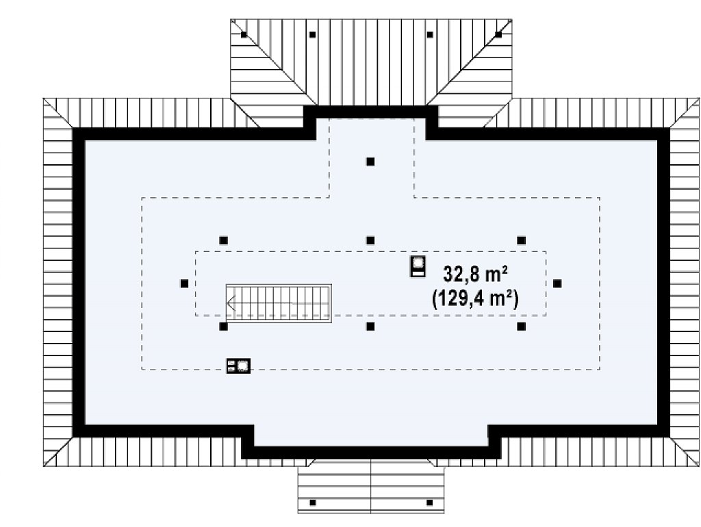 Второй этаж 129,4 м²