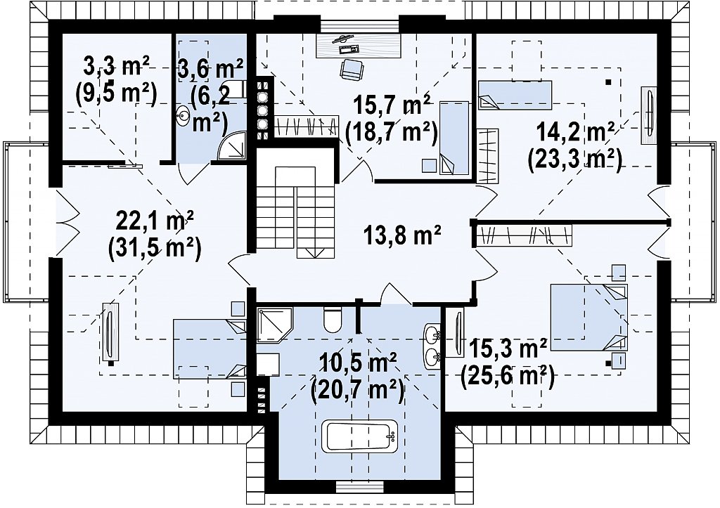 Второй этаж 149,5 м²