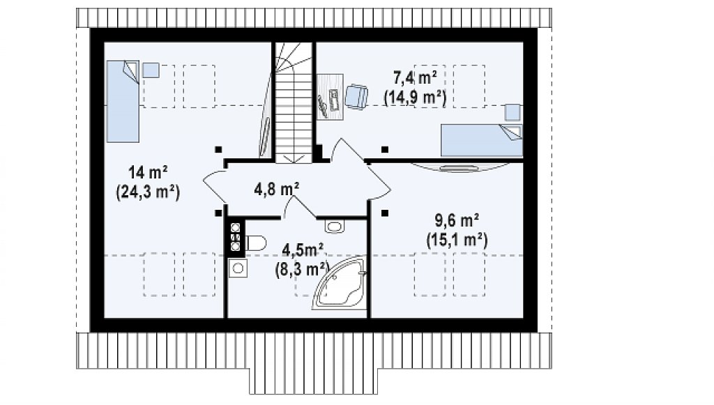 Второй этаж 67,4 м²