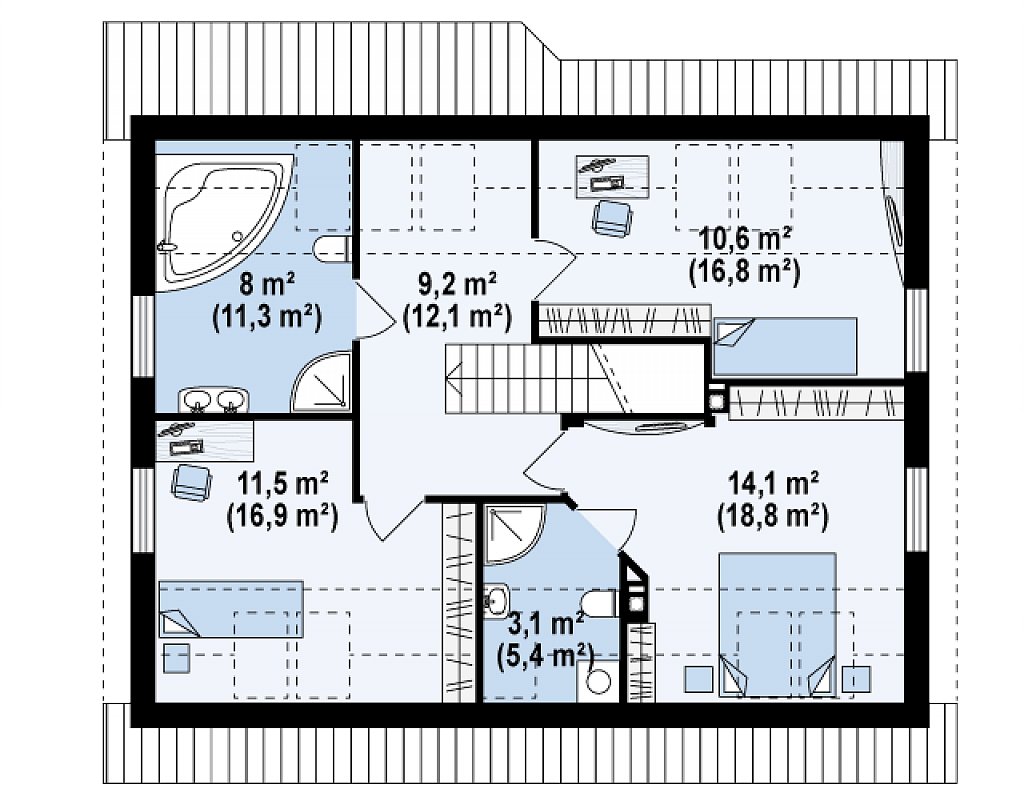 Второй этаж 81,5 м²