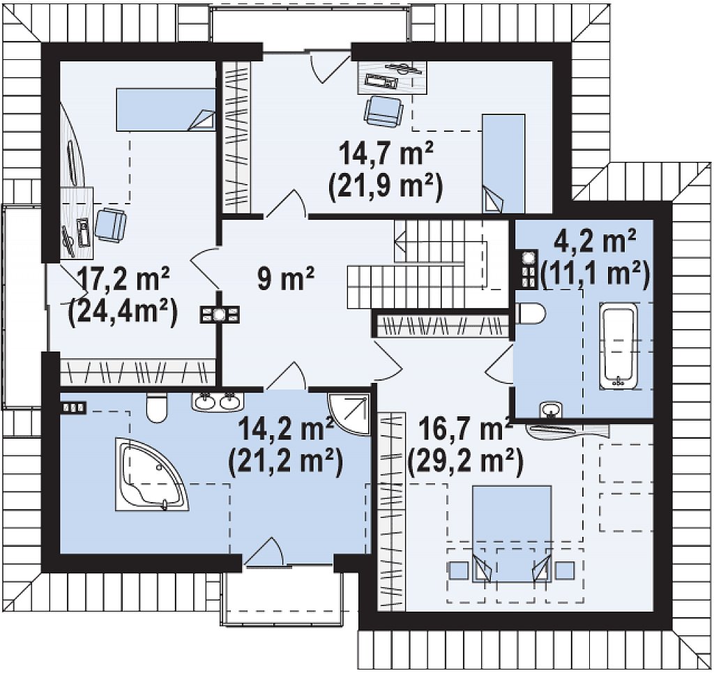 Второй этаж 116,7 м²