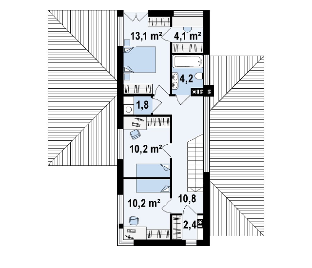 Второй этаж 56,4 м²