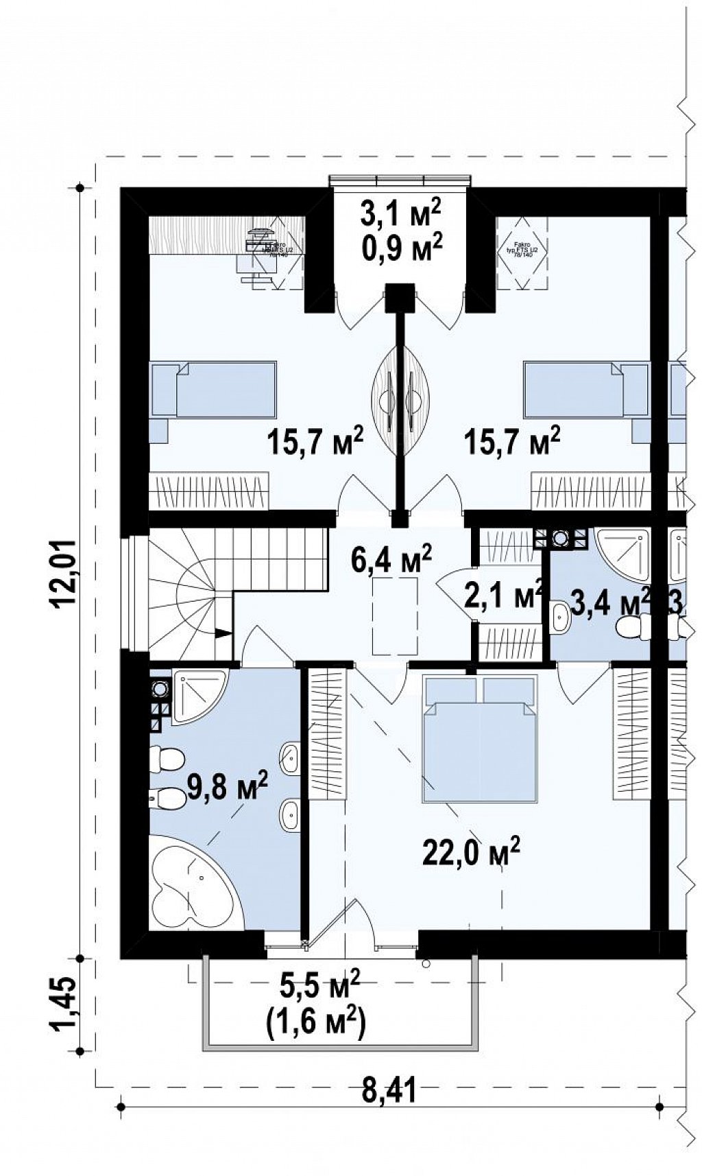 Второй этаж 75,1 м²