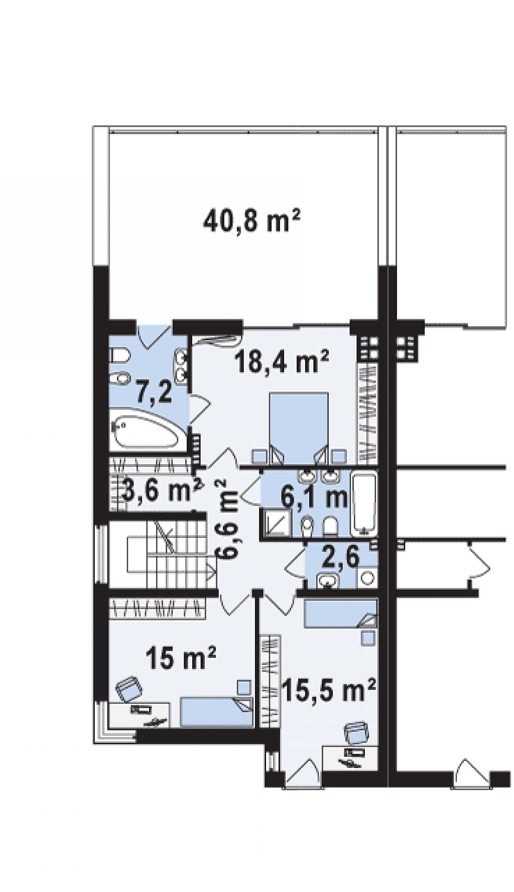 Второй этаж 75,0 м²