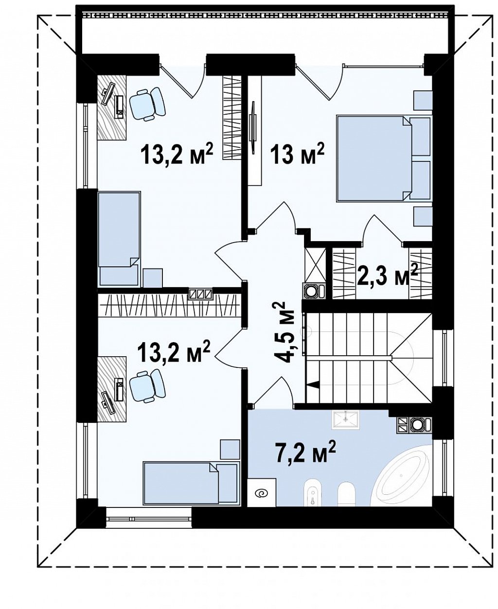 Второй этаж 54,0 м²