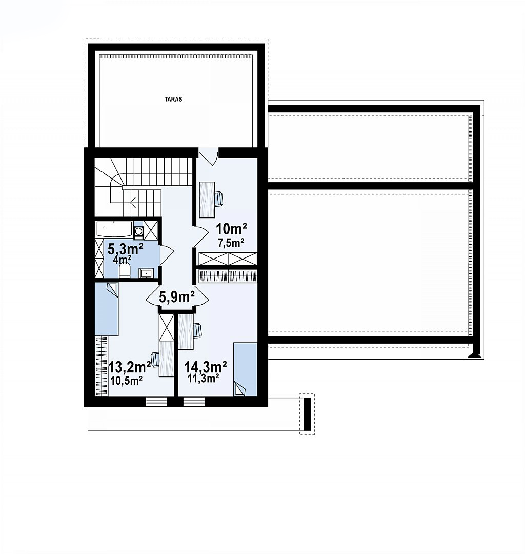 Второй этаж 47,5 м²
