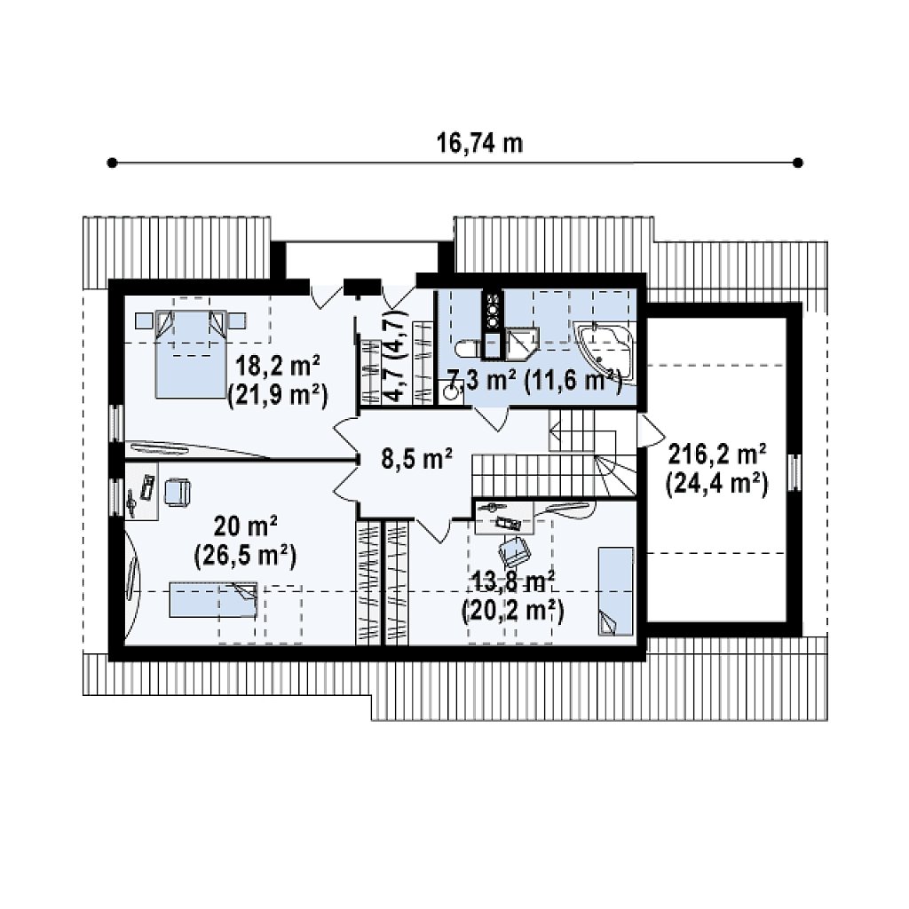 Второй этаж 117,7 м²