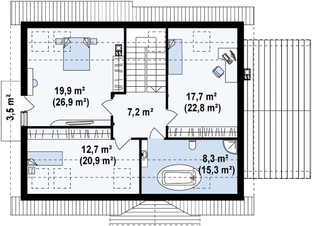 Второй этаж 93,2 м²