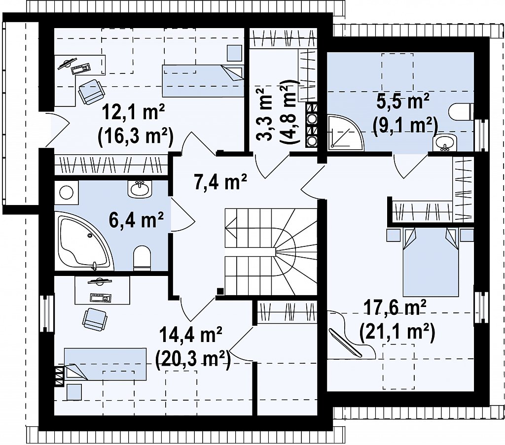 Второй этаж 85,3 м²