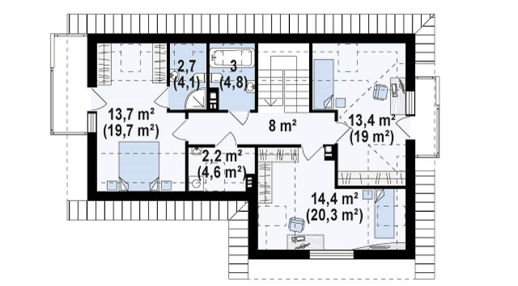 Второй этаж 80,6 м²