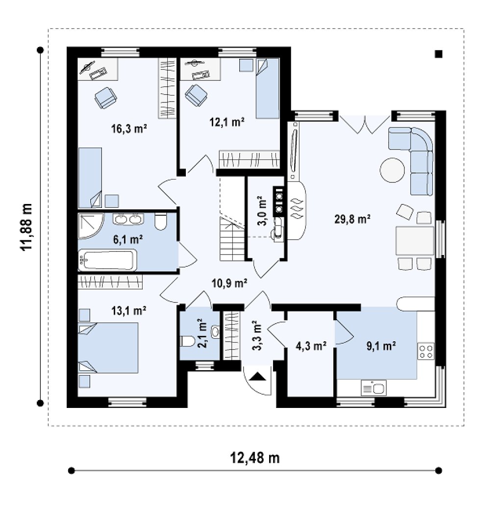 Первый этаж 110,1 м²