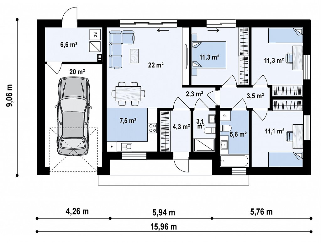 Первый этаж 108,7 м²