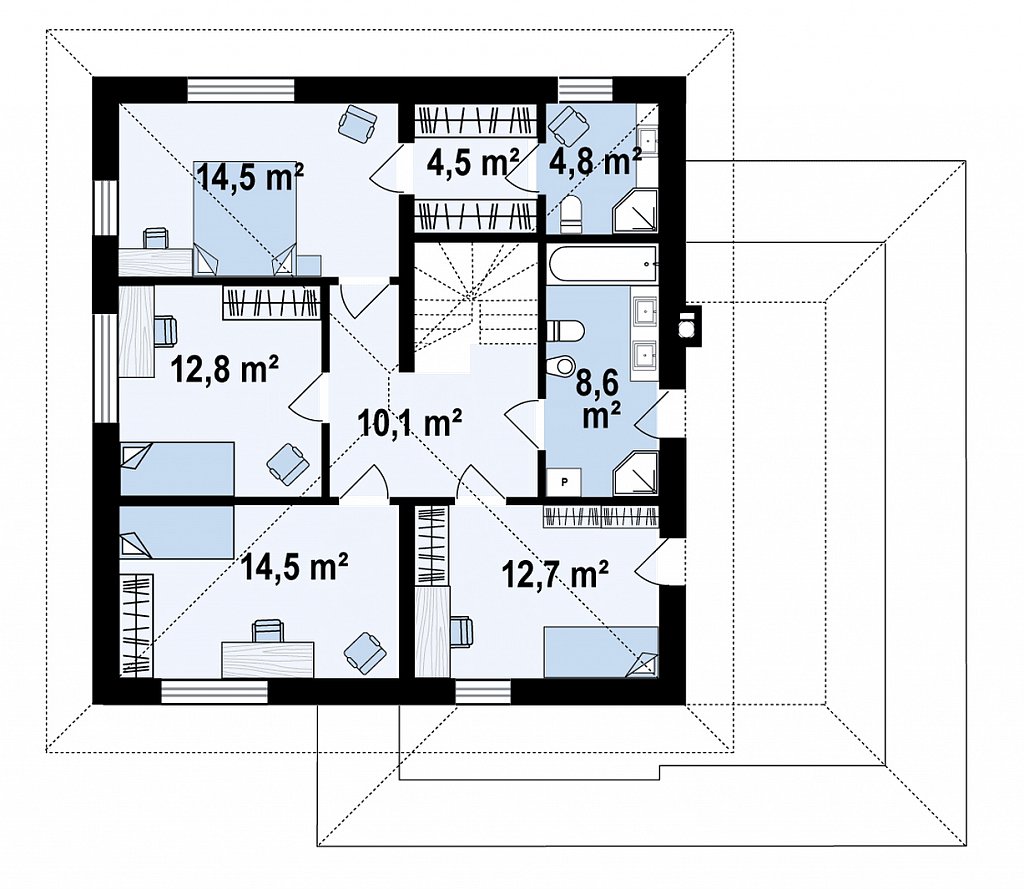 Второй этаж 82,5 м²