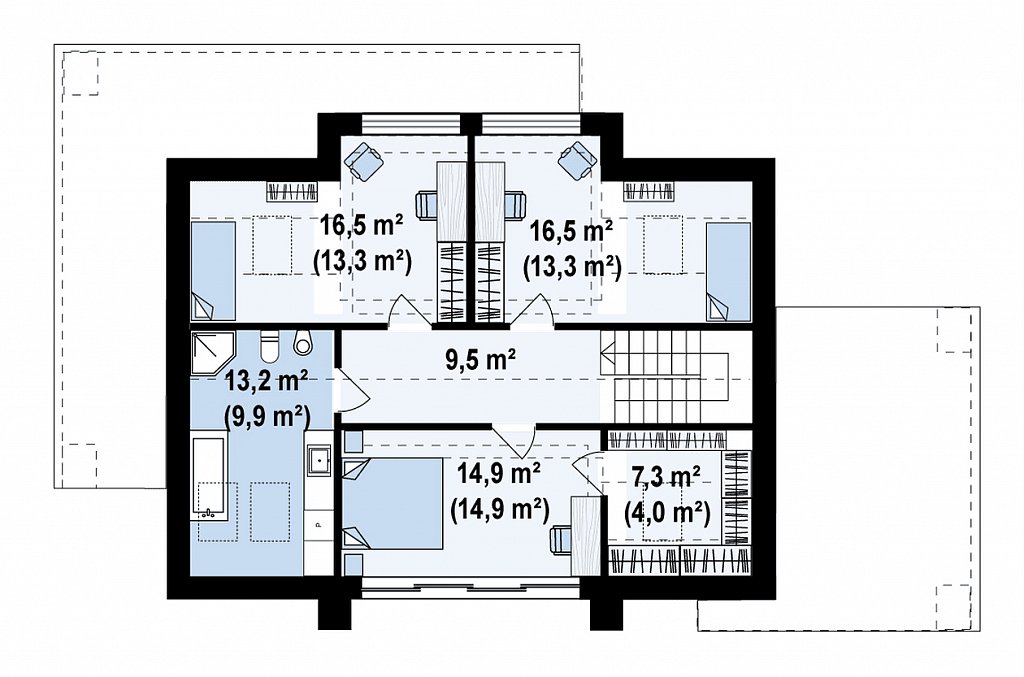 Второй этаж 80,9 м²