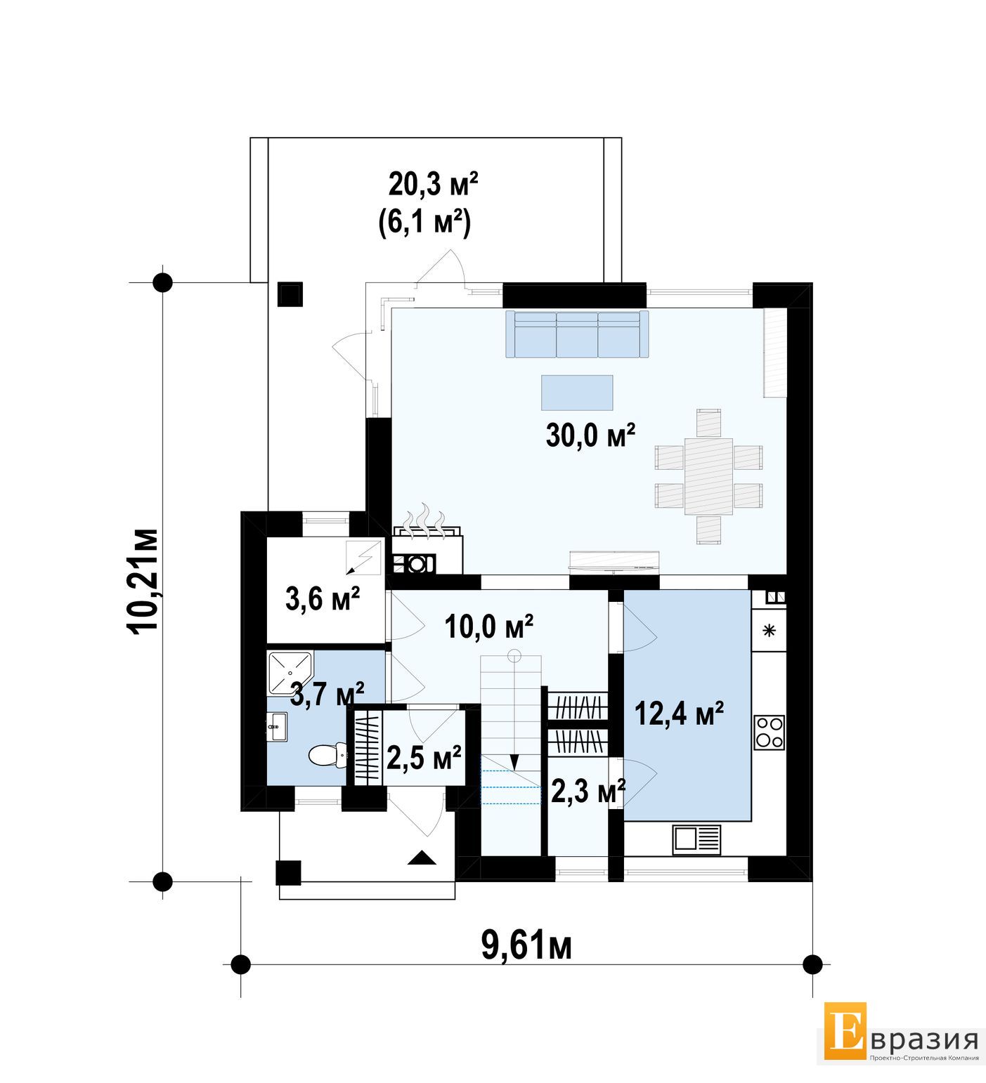 1-ЫЙ ЭТАЖ 64,5 / 70,6 m²