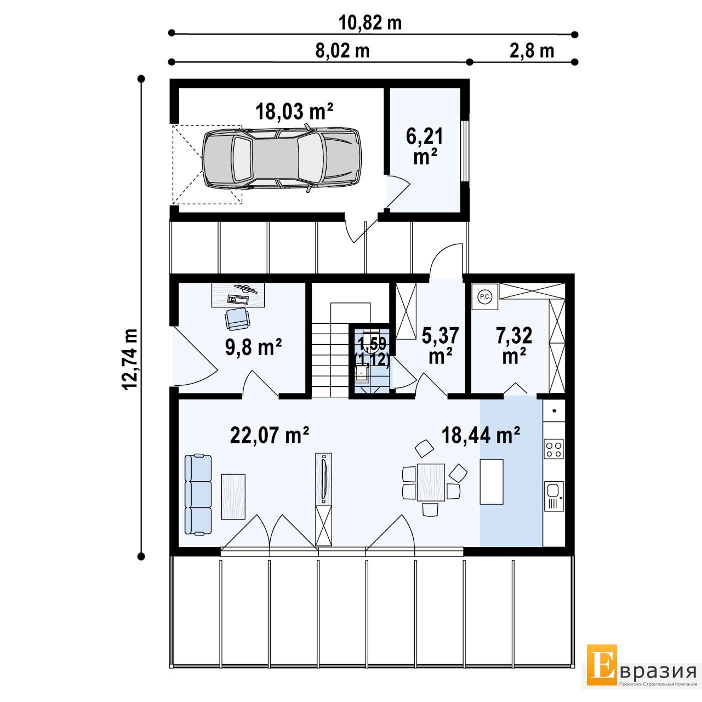 1-ЫЙ ЭТАЖ 88,4 / 88,8 m²