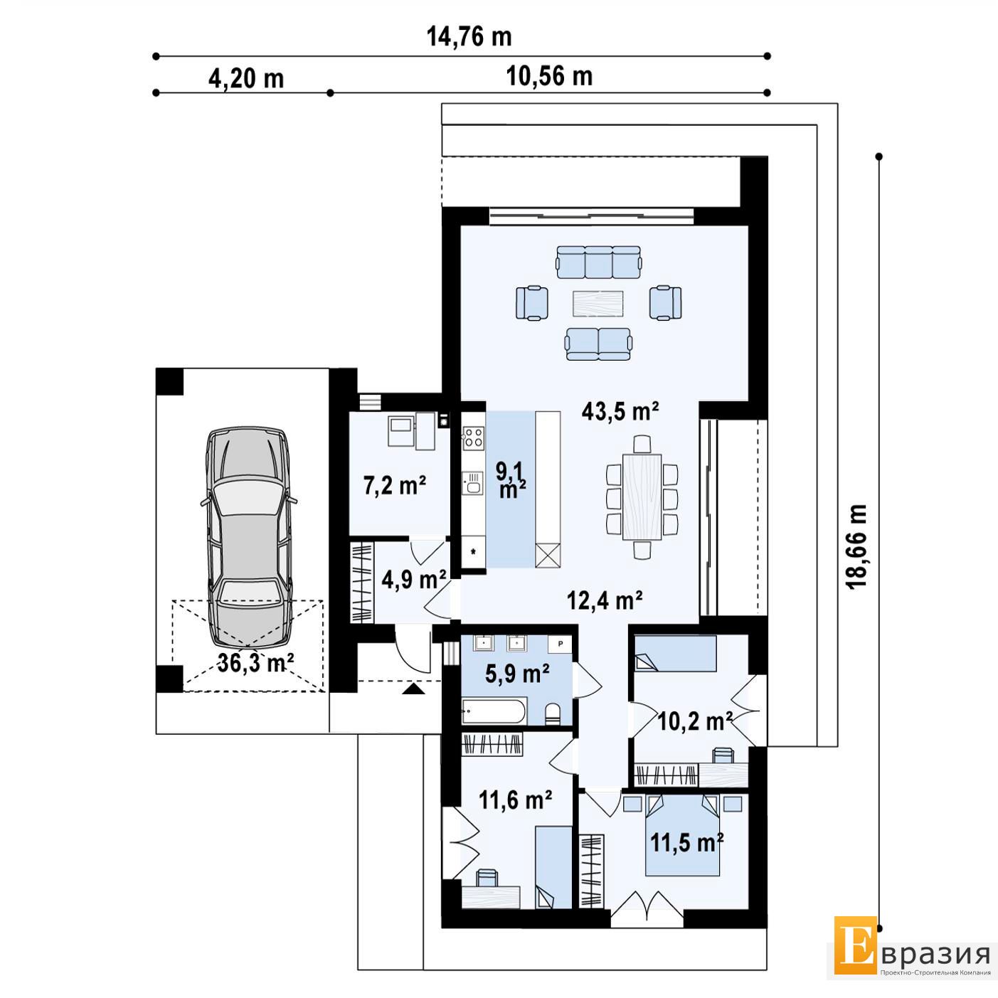 1-ЫЙ ЭТАЖ 116,3 / 116,3 m²