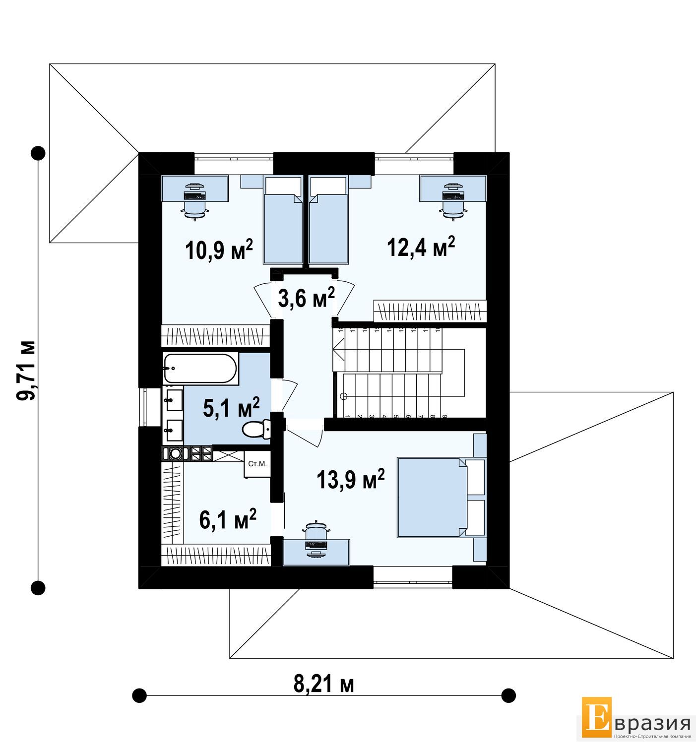 2-ОЙ ЭТАЖ 52,0 / 52,0 m²